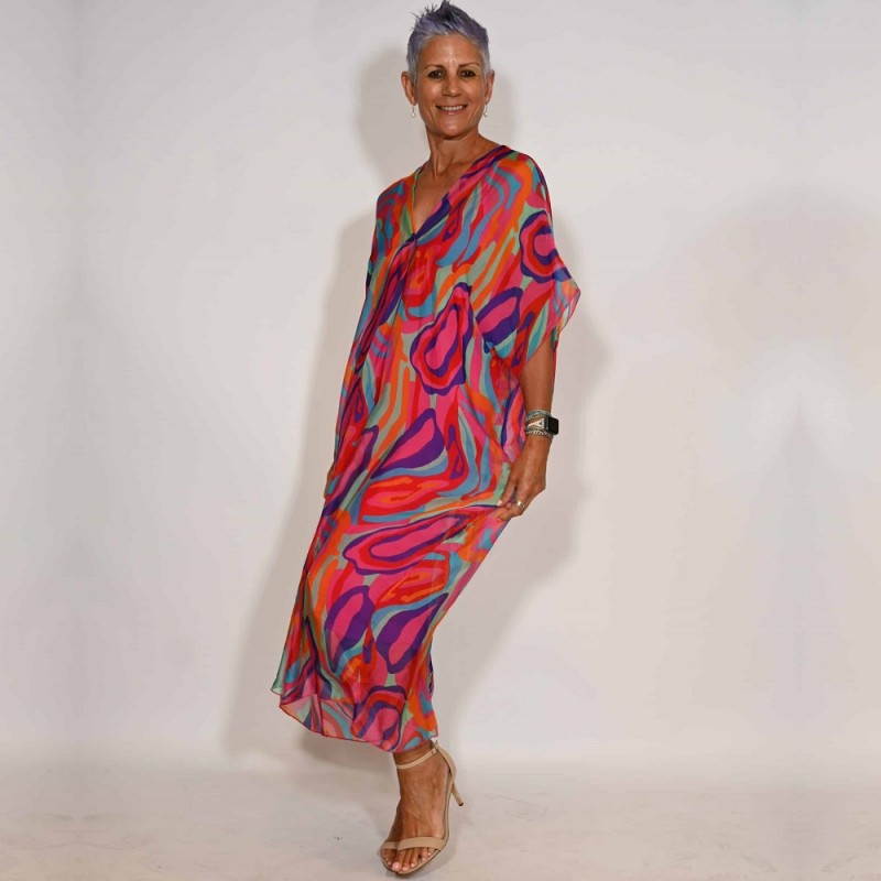 La Strada Silk Kaftan Dress (#LSD22-588)