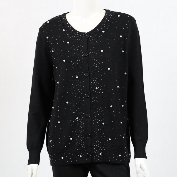 Lilia Diamante & Pearl Knit Cardigan (#WT900)