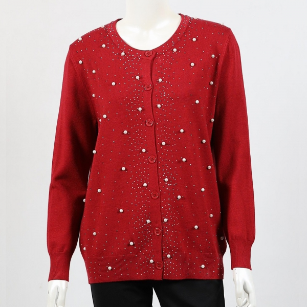 Lilia Diamante & Pearl Knit Cardigan (#WT900)