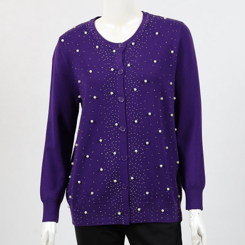 Lilia Diamante & Pearl Knit Cardigan (#WT900)