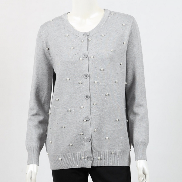 Lilia Diamante & Pearl Knit Cardigan (#WT900)