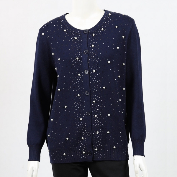 Lilia Diamante & Pearl Knit Cardigan (#WT900)