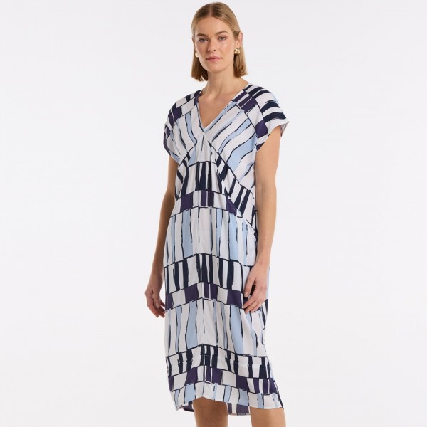 Marco Polo 'Abstract Stamp' Print Dress (#YTMS59316)